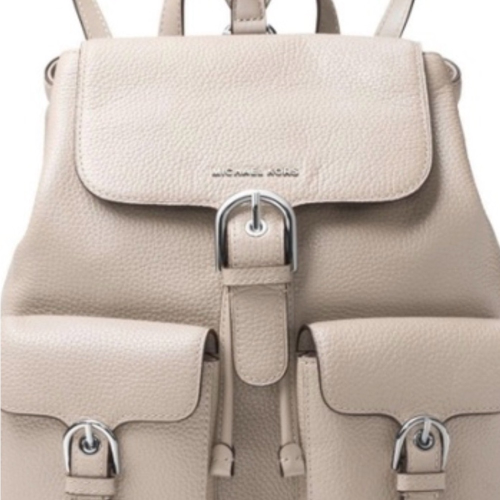 Michael Kors Pebbled Leather Backpack in Light Taupe